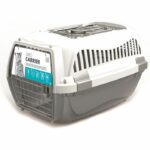 MPETS Transport Cage - For Dogs - M - Gray and White