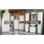 AMANDA high bathroom storage unit - 1 door - White - L 37 x D 23 x H 77 cm - Image 4