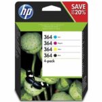 HP 364 pack of 4 genuine black / cyan / magenta / yellow ink cartridges for HP DeskJet 3070A and HP Photosmart 5525/6525 (N9J73AE)