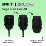 Isofix car seat NANIA SPIRIT 40-150 cm R129  0 to 10 years  Rear facing 40-105 cm  Adjustable headrest  Reclining  Swiveling  Black - Image 4