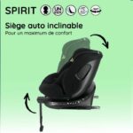 Isofix car seat NANIA SPIRIT 40-150 cm R129  0 to 10 years  Rear facing 40-105 cm  Adjustable headrest  Reclining  Swiveling  Black - Image 5