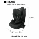 Isofix car seat - NANIA - MILANO - Group 1/2/3 - I-size - With reducer - Black - Image 6