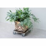 Nature Square plant trolley 38x38 cm black wood 446407 - Image 2