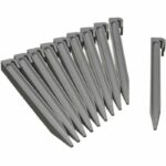 Nature sachet of 10 anchors for polypropylene garden border - H 26.7 x 1.9 x 1.8 cm - gray