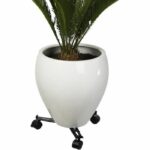 NATURE Roller shelf for extendable plants - Black metal - H6 x 27/37 x 27/37 cm