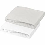 DOUX NID Lot 2 Sheets-Covers Jersey White and Gray Pearl 70 x 140 cm