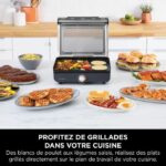 Indoor grill and plancha - NINJA - Sizzle GR101EU - 34 x 8 x 13.5 cm - Black – Bild 4