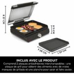 Indoor grill and plancha - NINJA - Sizzle GR101EU - 34 x 8 x 13.5 cm - Black – Bild 6