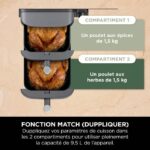 NINJA Foodi Oil-Free Fryer - Double Stack SL400EU - 9.5 L - 2 Independent Cooking Drawers - 6 Cooking Modes - 2470W - Image 5