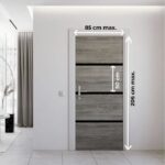 Door Renovation Kit - NORDLINGER PRO - 4 Sheets 85 x 50 cm & 3 Black Profiles 85 x 2 cm - Greige Oak - Image 2