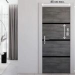 Interior Door Renovation Kit - NORDLINGER PRO - 4 Sheets 85 x 50 cm & 3 Black Profiles 85 x 2 cm - Agate Grey - Image 2