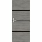 Interior Door Renovation Kit - NORDLINGER PRO - 4 Sheets 85 x 50 cm & 3 Black Profiles 85 x 2 cm - Agate Grey