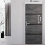 Interior Door Renovation Kit - NORDLINGER PRO - 4 Sheets 85 x 50 cm & 3 Black Profiles 85 x 2 cm - Agate Grey - Image 4