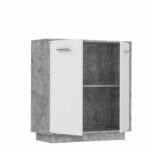 Small buffet - Pilvi storage unit - 2 doors - white and light concrete - L 82.9 x D 34.2 x H 88.1 cm - Image 4