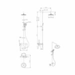 Oceanic shower column - Thermostatic mixer - High round apple diameter 20 cm - matt black - Image 5
