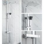 OCEANIC Shower column - Thermostatic mixer - Rectangular high head 30x20 cm - Chrome - Image 4