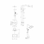 OCEANIC Shower column - Thermostatic mixer - Rectangular high head 30x20 cm - Chrome - Image 5