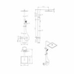OCEANIC Shower column - Thermostatic mixer - 30x30 cm square high head - Chrome - Image 5