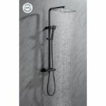 Oceanic shower column - Thermostatic mixer - High square apple 30x30 cm - matt black - Image 2