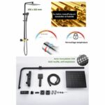 Oceanic shower column - Thermostatic mixer - High square apple 30x30 cm - matt black - Image 3