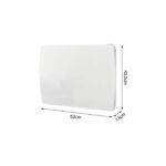Fixed electric radiator with inertia Ceramic drying 1000W Oceanic Rubis - Glass facade - White - NF - Image 4