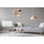 Fixed electric radiator with inertia Ceramic drying 1500W Oceanic Rubis - Glass facade - White - NF