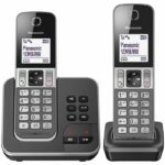 Panasonic KX-TGD322FRG Duo Cordless Telephone Answering Machine Black