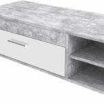 Pilvi TV cabinet - White and light concrete - Contemporary - L 120 x D 42.1 x H 31.8 cm – Bild 5