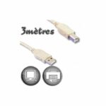 USB 2.0 A male / Type B male 3m cable - Image 2