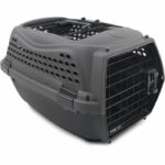 M.PETS ECO GIRO Cat Transport Crate - Plastic Cage - Size S - Gray