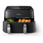 Oil-free fryer - PHILIPS - Airfryer XXL NA351/00 - Double tank 9L - 8 presets - Black