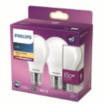 Philips LED bulb Equivalent100W E27 WHITE WHITE WITH NON -DIMABLE, GLASS, LOT OF 2