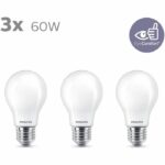 Philips, pack of 3 E27 LED 60W bulbs, warm white - Image 2