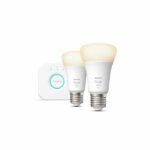 Philips Hue White – Connected LED Bulb Starter Kit – 9.5W – E27 – Pack of 2