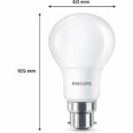 LED Bulb - PHILIPS - 60 W - B22 - Warm White - Frosted - Non-Dimmable - 3 pieces - Image 2