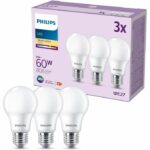 LED Bulb - PHILIPS - 60 W - E27 - Warm White - Frosted - Non-Dimmable - 3 pieces - Image 2