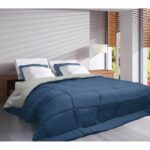 400g/m² microfiber duvet Calgary Petrole & Mastic 140x200cm - Image 2