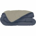 400g/m² microfiber duvet Calgary Petrole & Mastic 140x200cm