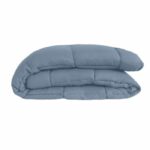 400g/m² microfiber duvet Calgary Petrole & Mastic 140x200cm - Image 6