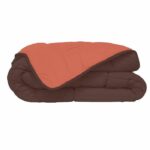 Duvet - CALGARY - Microfiber 400g/m² - Chocolate & Coral