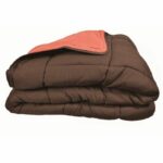 Duvet - CALGARY - Microfiber 400g/m² - Chocolate & Coral - Image 3