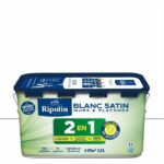 2 in 1 paint for walls and ceilings - Satin white - RIPOLIN - 2.5 L