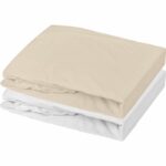 Set of 2 fitted sheets - P'TIT DODO - Jersey - 60 x 120 cm - White / Nude