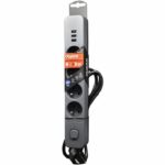Power strip - QUARX - 4 sockets - With 3 USB ports, 3m cable