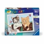 CreArt Kids 18x24cm, Paint by Numbers, Kittens and Shoes, Paint by Numbers Kit, Ages 7+, 25528, Ravensburger