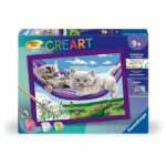 CreArt Kids 18x24cm Kittens in the Hammock, Paint by Numbers Kit, Ages 9+, 25828, Ravensburger