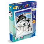 CreArt Kids 18x24cm Sweet Husky Kisses, Paint by Numbers Kit, Art Number, Ages 7+, 25829, Ravensburger - Image 6