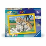 CreArt Kids 18x24cm Little Leopards, Paint by Numbers Kit, Ages 9+, 25832, Ravensburger