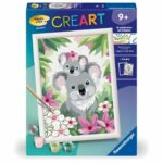 CreArt Kids 18x24cm Koala Mom and Baby, Paint by Numbers Kit, Art Numbers, Ages 9+, 25833, Ravensburger