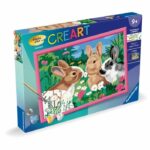 CreArt Kids 31x21cm Rabbits in the Meadow, Paint by Numbers Kit, Ages 9+, 25847, Ravensburger – Bild 5